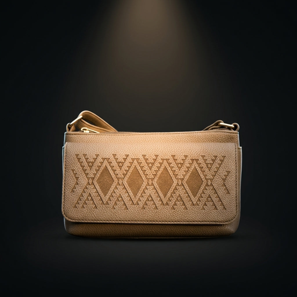 Mini crossbody bag — Studio - Dramatic | Generated by Modelize