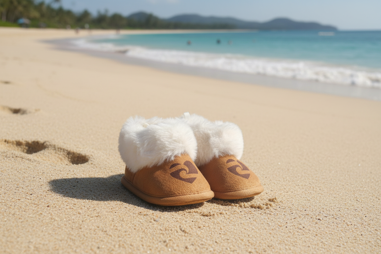 Tino Slippers beach background