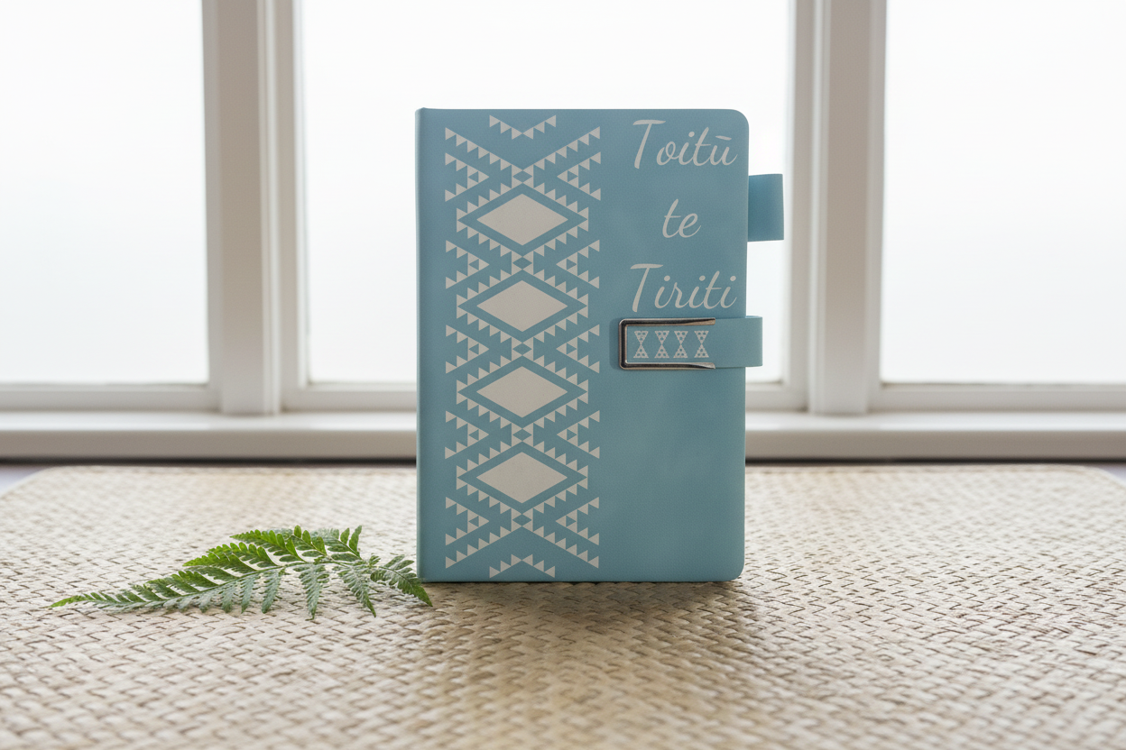 Toitū te Tiriti – Window Setting with Fern Leaf